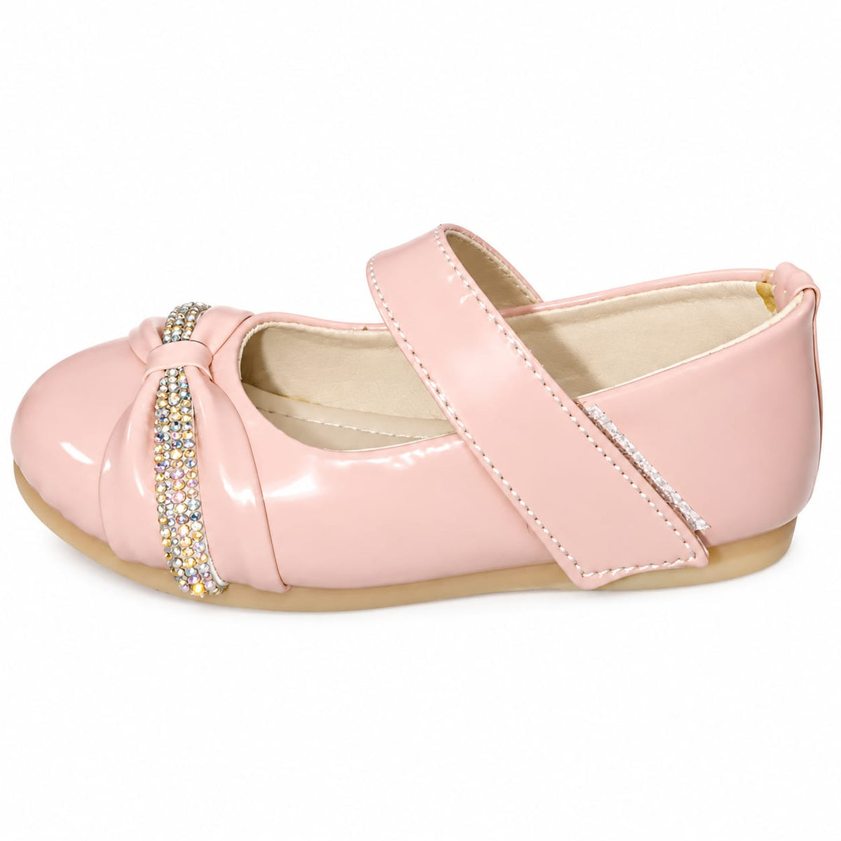 Blush Crystal Bow Mary Janes