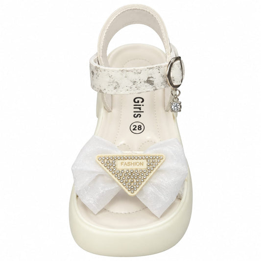 Golden Blossom Bow Sandals