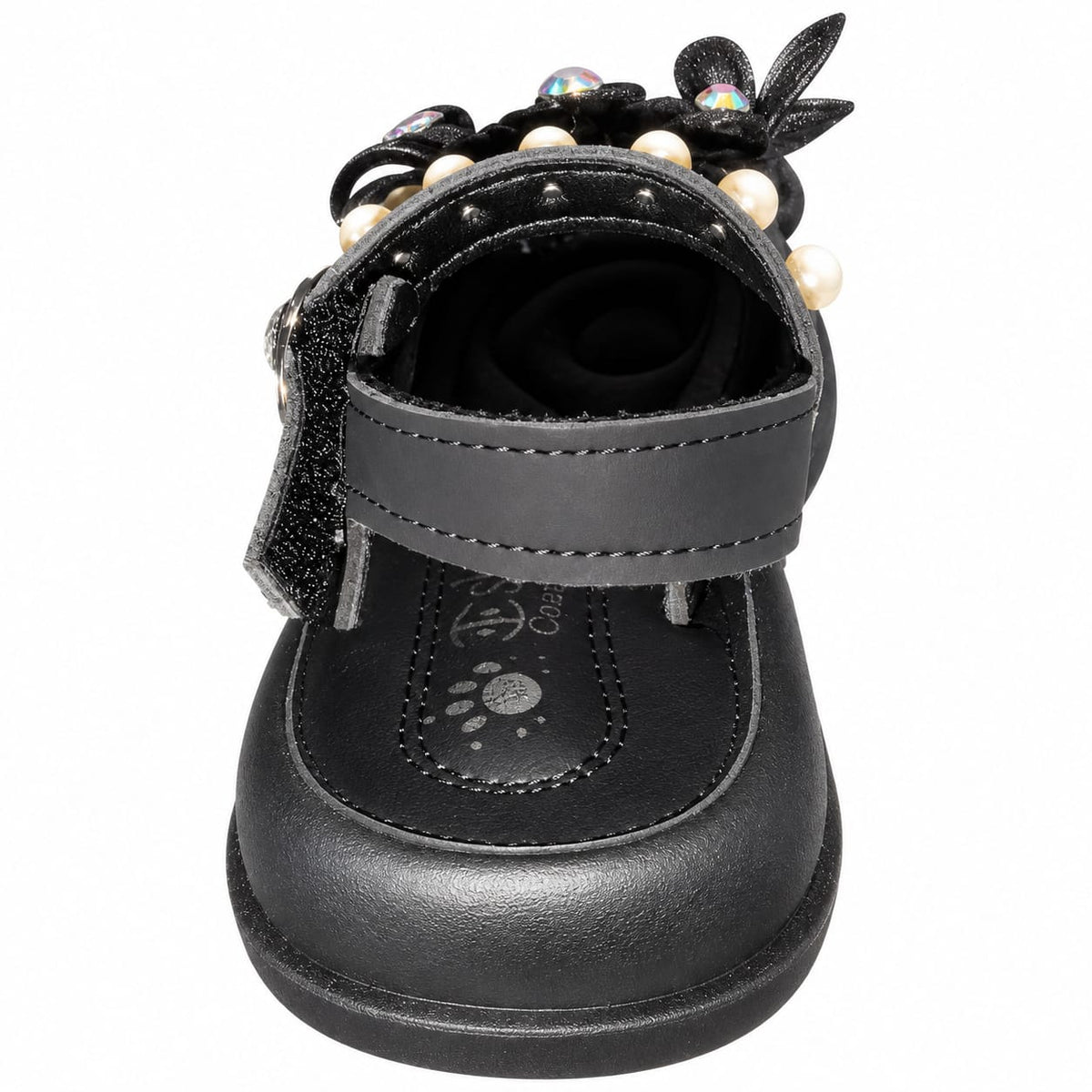 Midnight Pearl Blossom Sandals