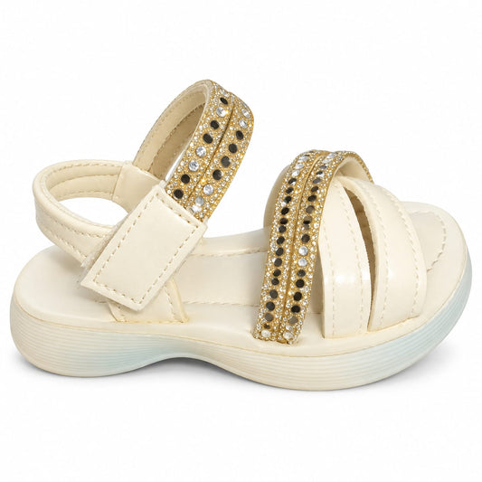 Princess Sparkle Crystal Sandals – Ivory Gold