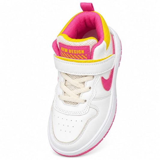 Pink Spark High-Top Kids Sneakers