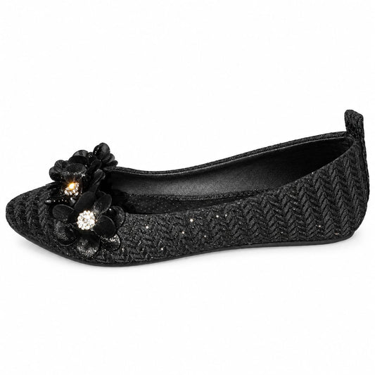 Crystal Bloom Girls Flats