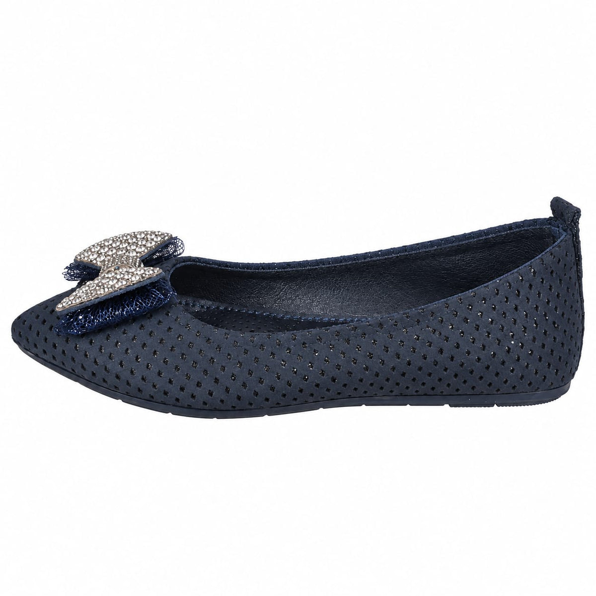 Midnight Crystal Bow Flats
