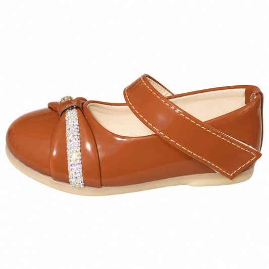 Blush Crystal Bow Mary Janes