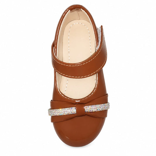 Blush Crystal Bow Mary Janes