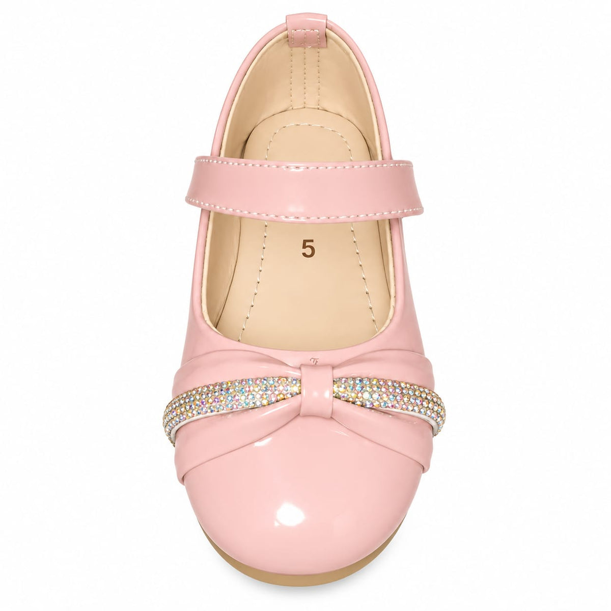 Blush Crystal Bow Mary Janes