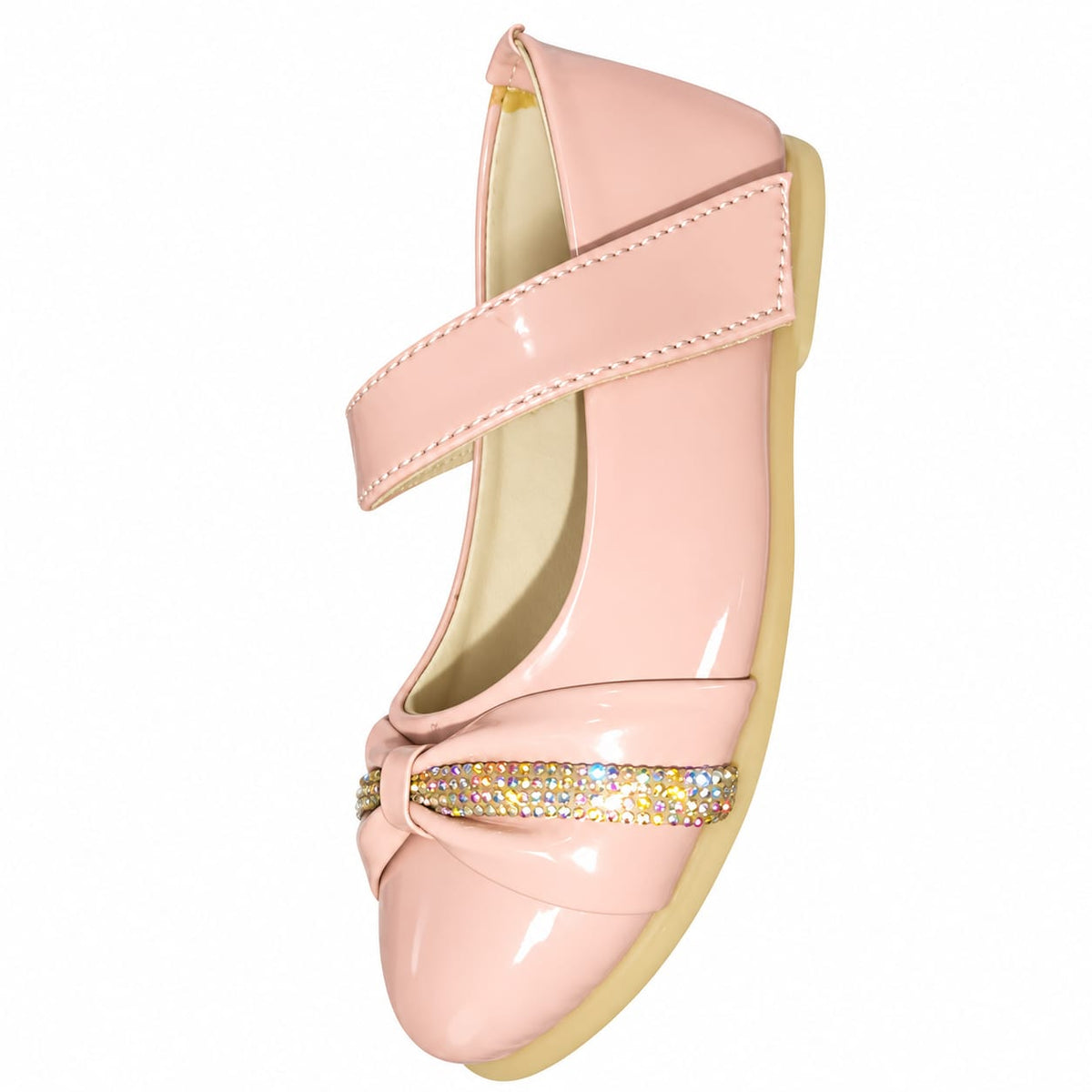 Blush Crystal Bow Mary Janes