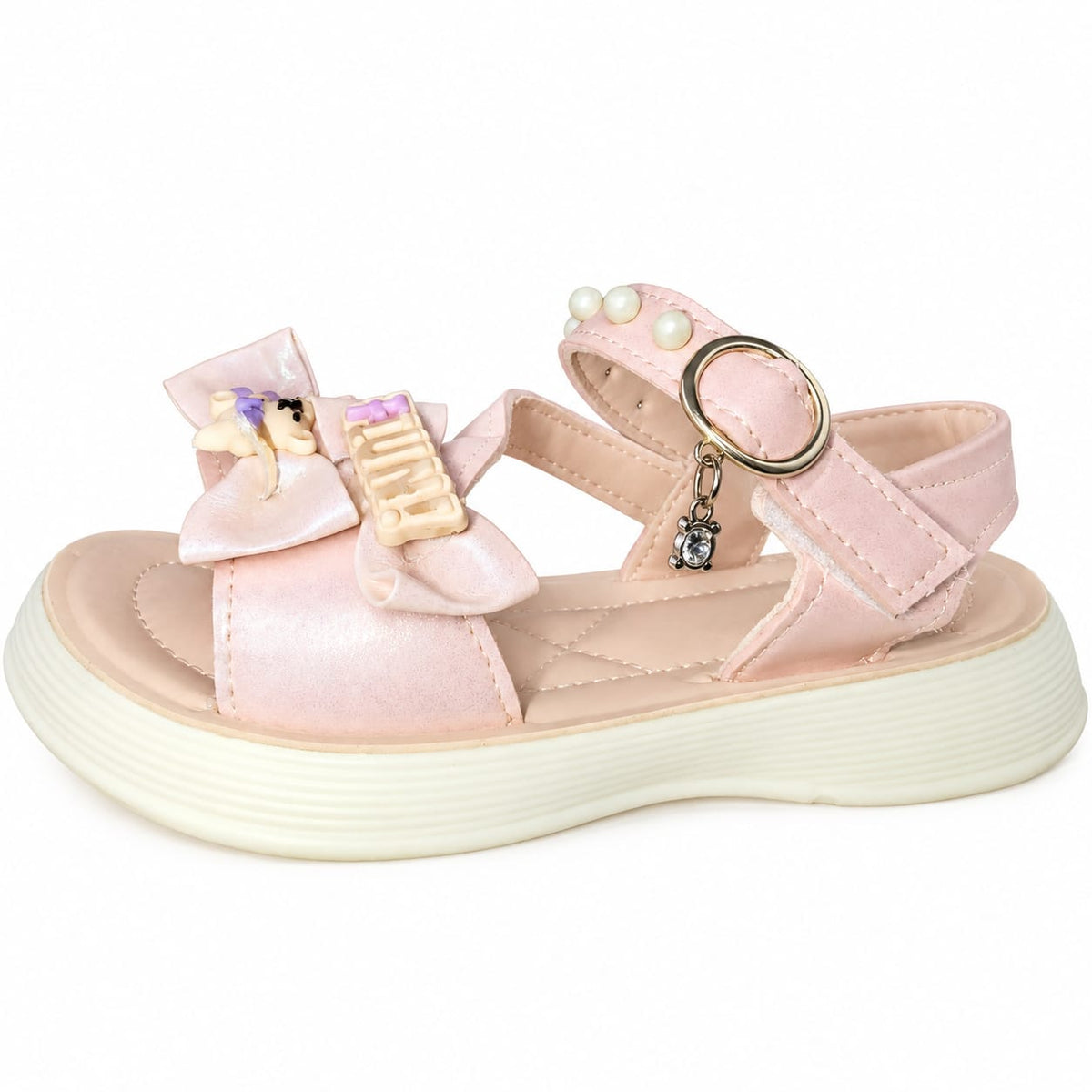 Blush Bow Charm Sandals