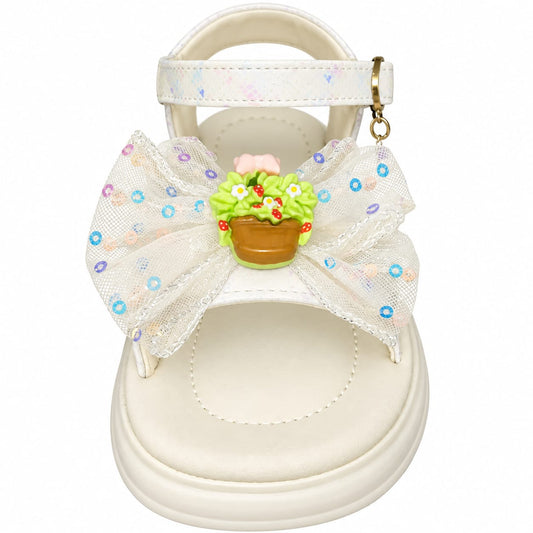 Floral Bow Party Sandals
