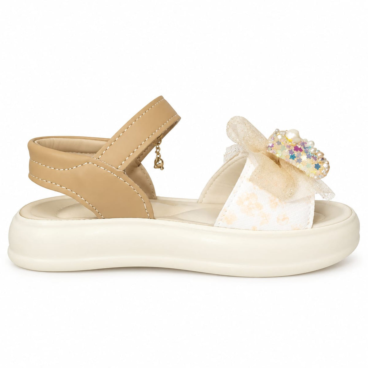Golden Blossom Bow Sandals
