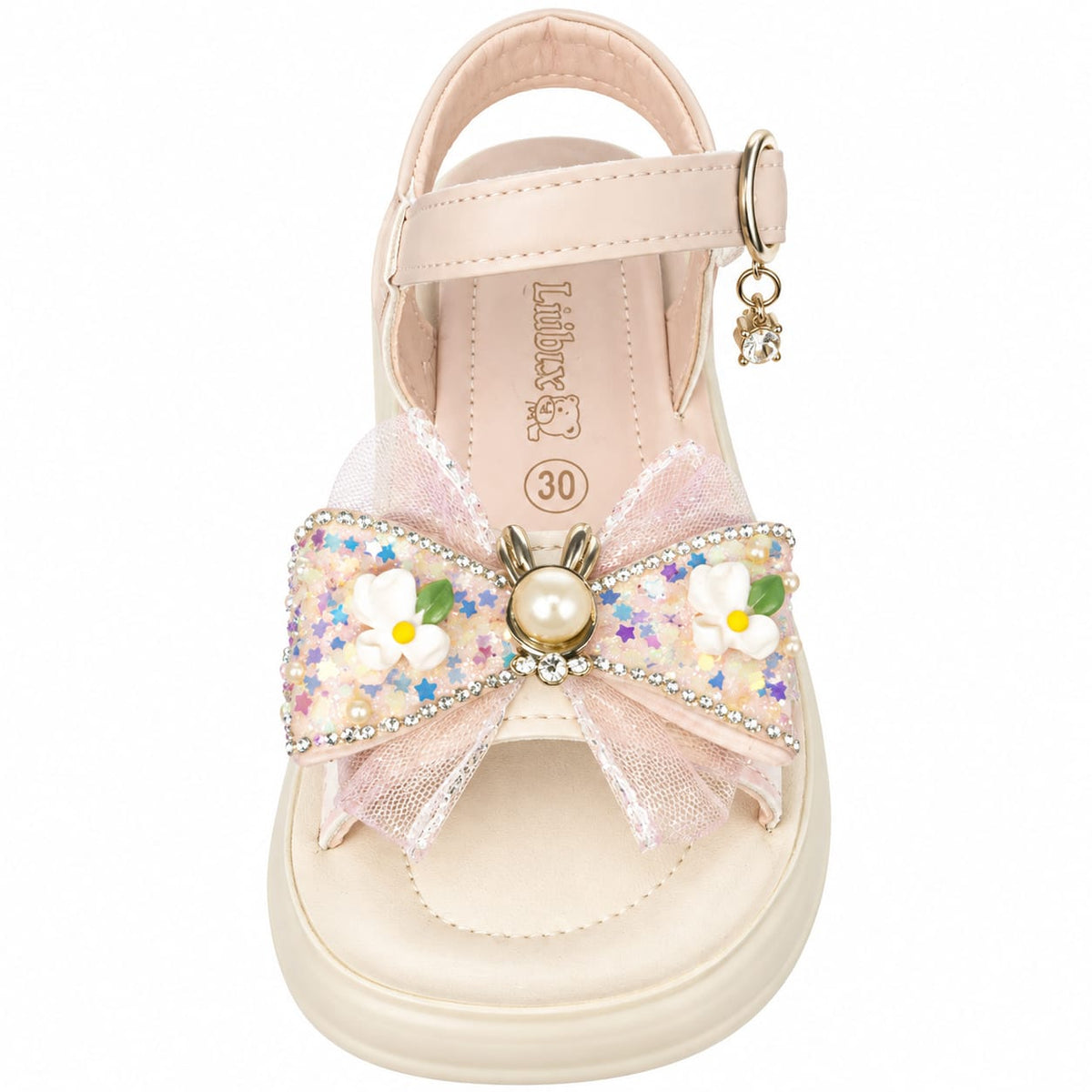 Golden Blossom Bow Sandals