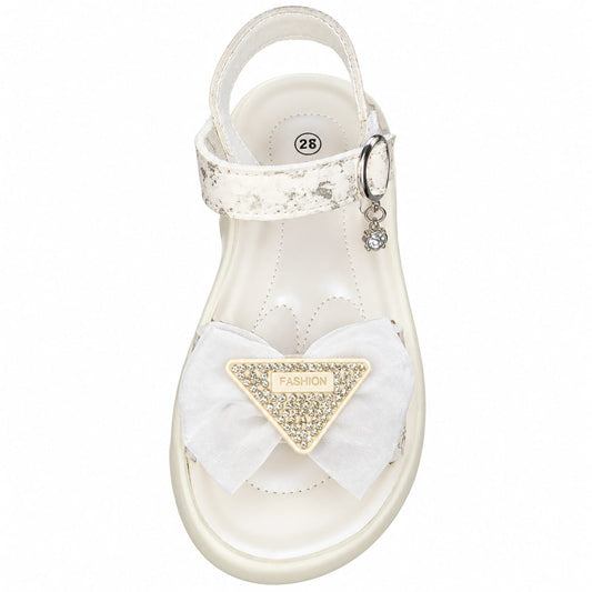 Golden Blossom Bow Sandals