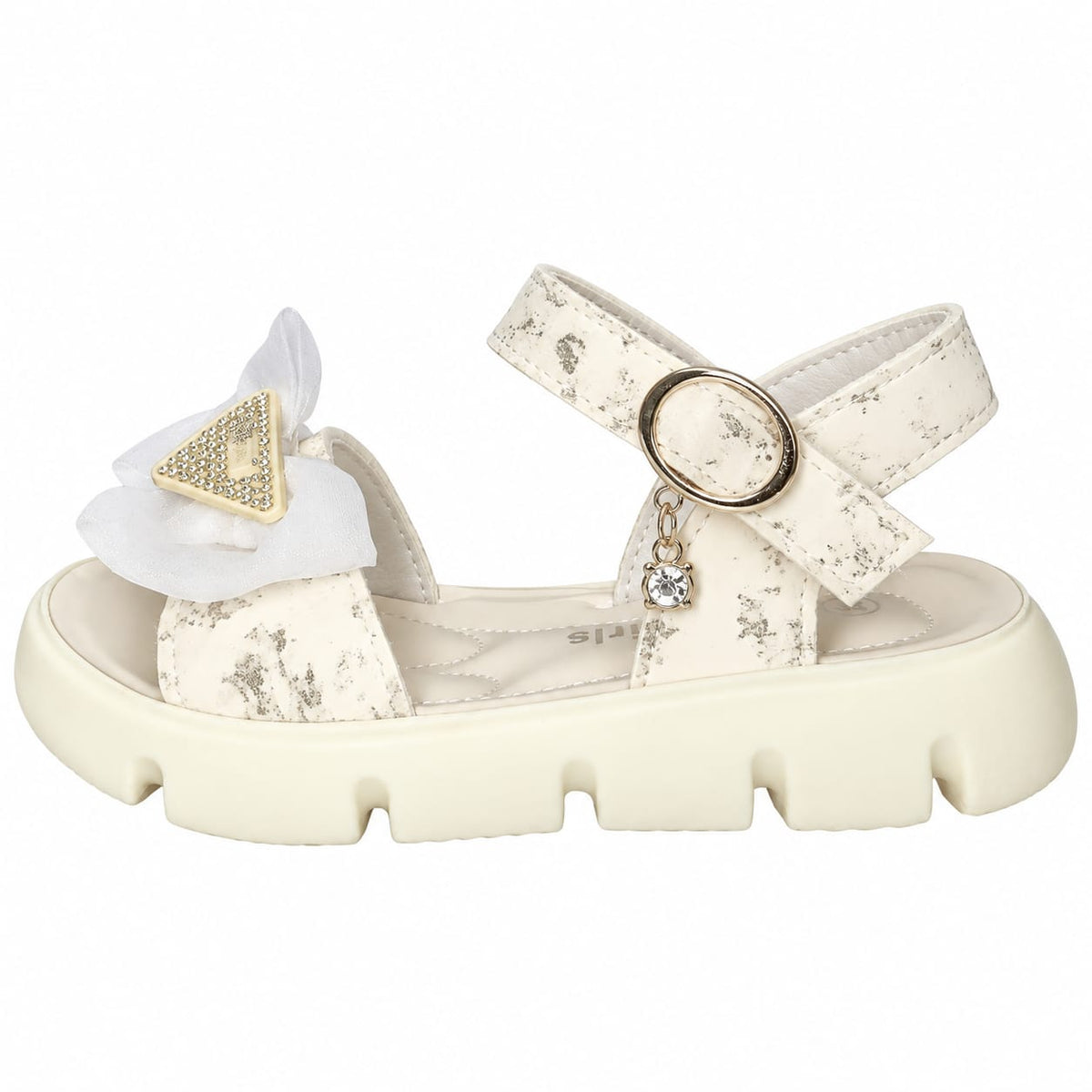 Golden Blossom Bow Sandals