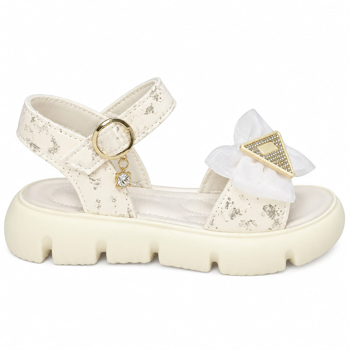 Golden Blossom Bow Sandals