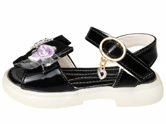 Midnight Rose Bow Sandals