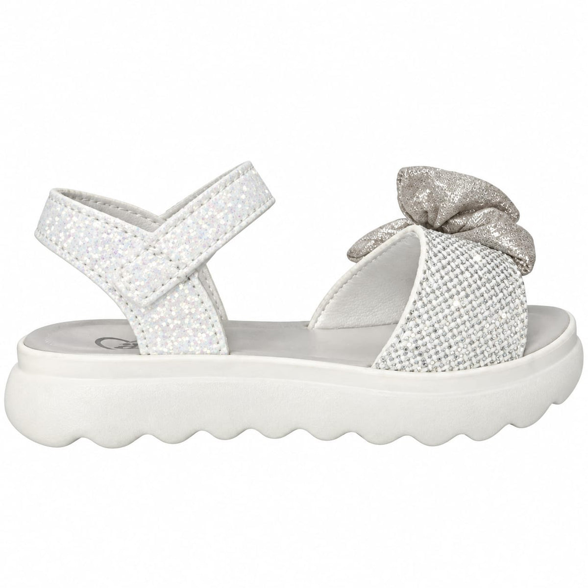 Rose Crystal Statement Bow Sandals