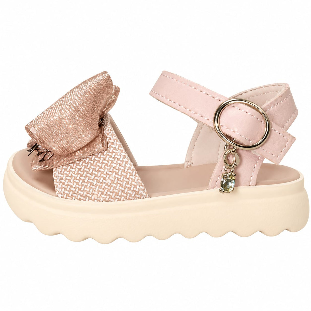 Rose Crystal Statement Bow Sandals