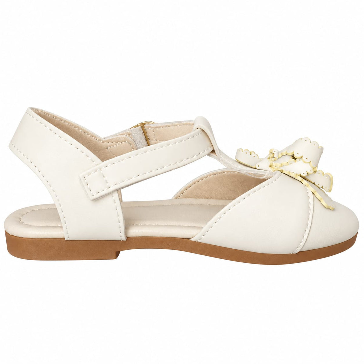 Ivory Lace Bow Girls Sandals