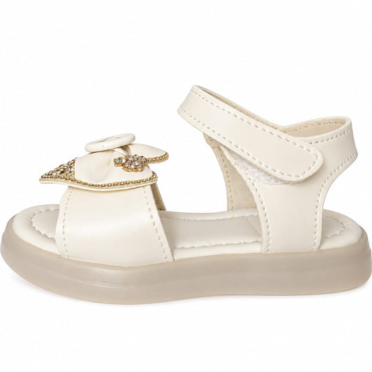 Crystal Halo Bow Girls Sandals.
