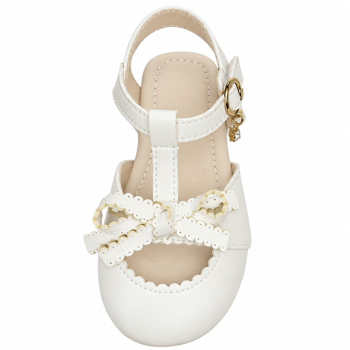 Ivory Lace Bow Girls Sandals