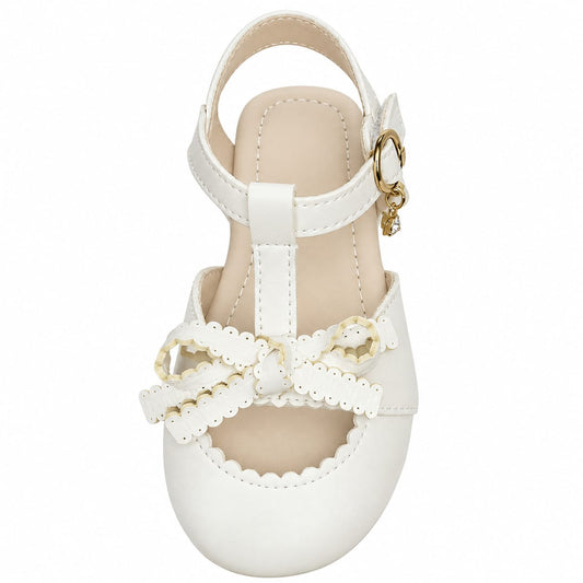 Ivory Lace Bow Girls Sandals