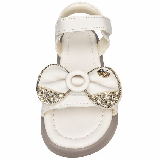 Crystal Halo Bow Girls Sandals.