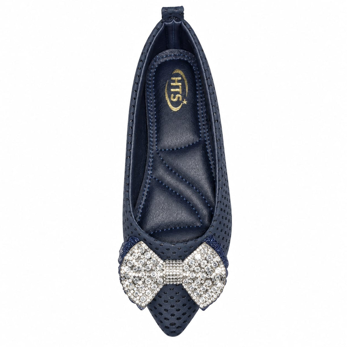 Midnight Crystal Bow Flats